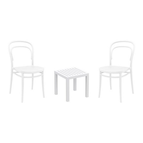 Marie Conversation Set with Ocean Side Table White S251066-WHI