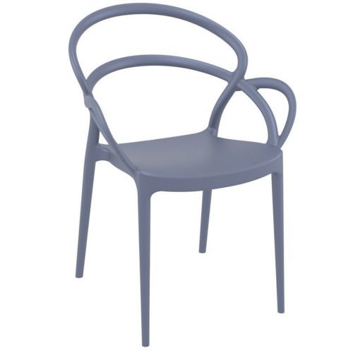 Mila Outdoor Dining Arm Chair Dark Gray ISP085-DGR