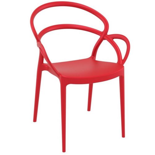 Mila Outdoor Dining Arm Chair Red ISP085-RED