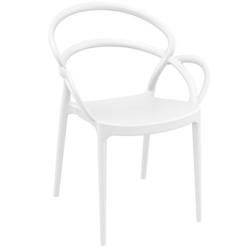 Mila Outdoor Dining Arm Chair White ISP085-WHI