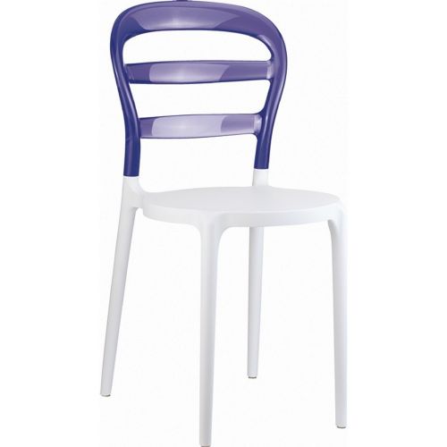 Miss Bibi Chair White with Transparent Violet Back ISP055-WHI-TVIO