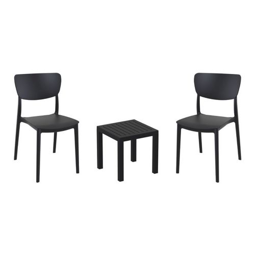Monna Conversation Set with Ocean Side Table Black S127066-BLA