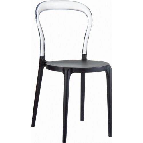 Mr Bobo Chair Black with Transparent Back ISP056-BLA-TCL
