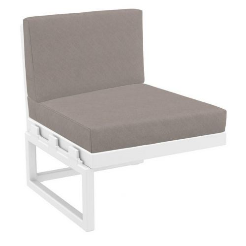 Mykonos Extension White with Taupe Cushion ISP136-WHI-CTA