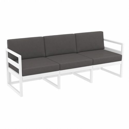 Mykonos Patio Sofa White with Charcoal Cushion ISP1313-WHI-CCH