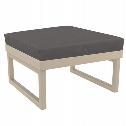 Mykonos Square Ottoman Taupe with Charcoal Cushion ISP137F-DVR-CCH