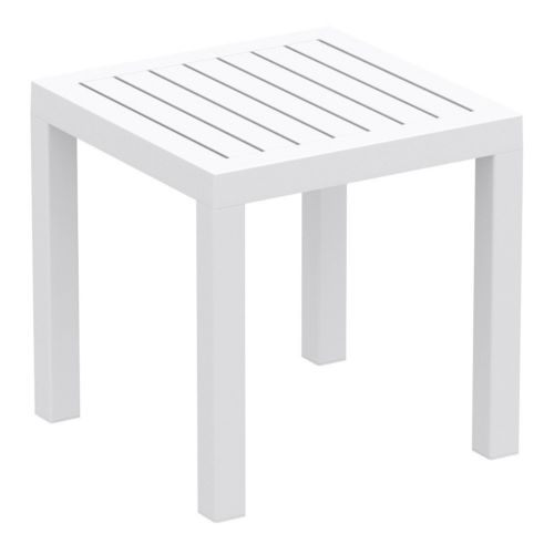 Ocean Square Resin Outdoor Side Table White ISP066-WHI