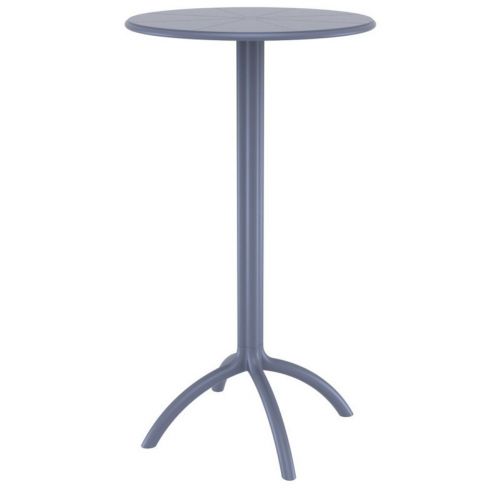 Octopus Resin Bar Table 24 inch Round Dark Gray ISP161-DGR