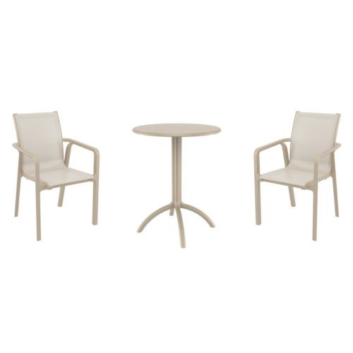 Pacific Bistro Set with Octopus 24" Round Table Taupe S023160-DVR-DVR