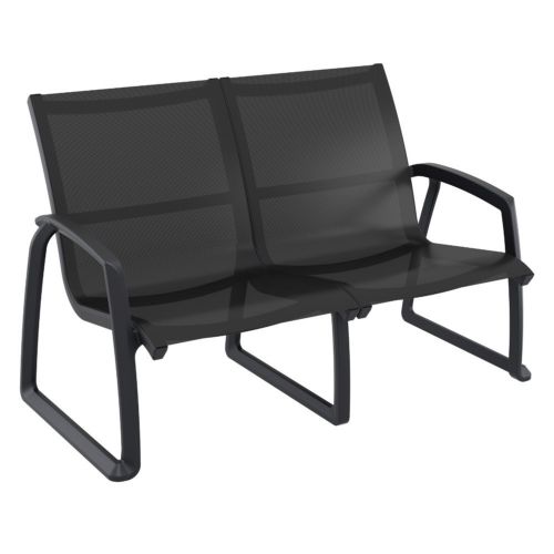 Pacific LoveSeat with Arms Black Frame with Black Sling ISP234-BLA-BLA