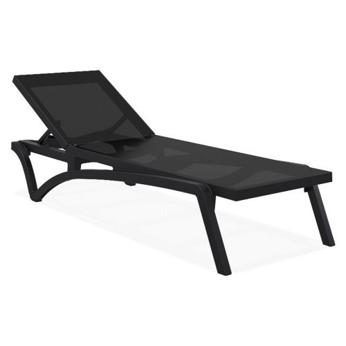 Pacific Stacking Sling Chaise Lounge Black - Black ISP089-BLA-BLA