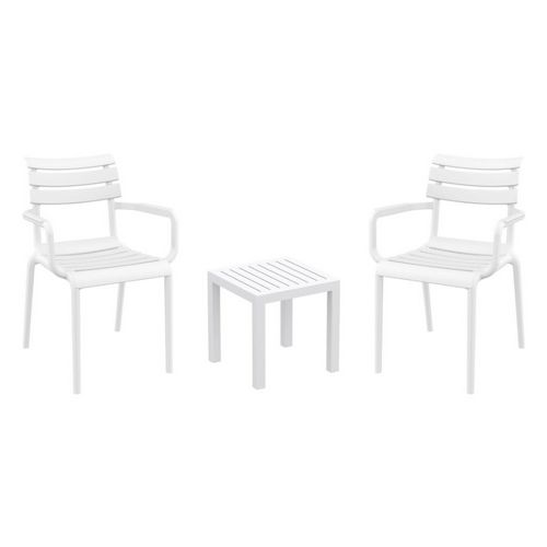 Paris Conversation Set with Ocean Side Table White S282066-WHI