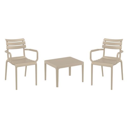 Paris Conversation Set with Sky 24" Side Table Taupe S282109-DVR