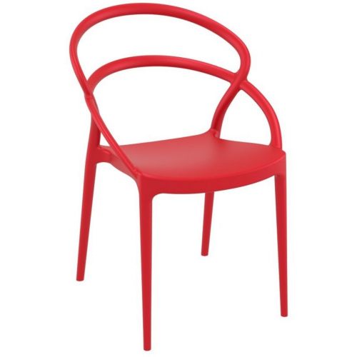 Pia Outdoor Dining Chair Red ISP086-RED