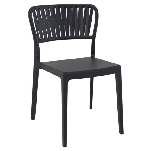 Portofino Patio Dining Side Chair Black ISP213-BLA