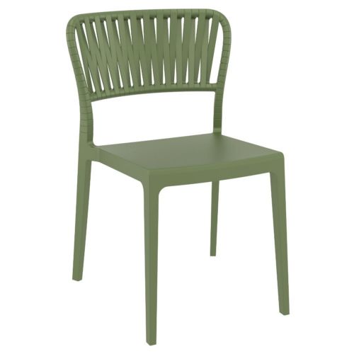 Portofino Patio Dining Side Chair Olive Green ISP213-OLG