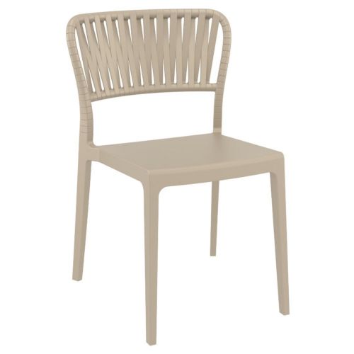 Portofino Patio Dining Side Chair Taupe ISP213-DVR