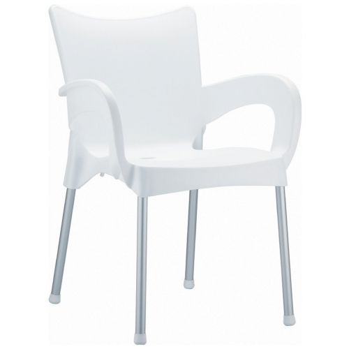 RJ Resin Outdoor Arm Chair White ISP043-WHI