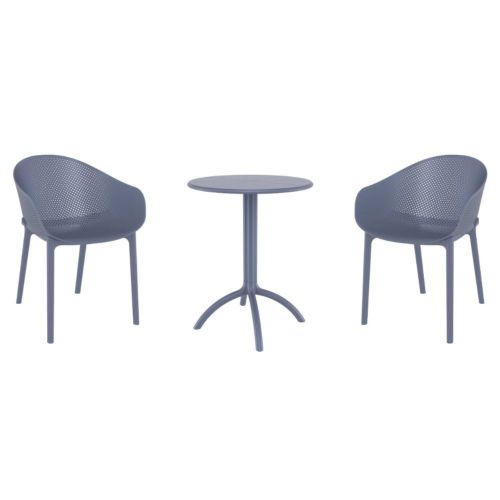 Sky Bistro Set with Octopus 24" Round Table Dark Gray S102160-DGR