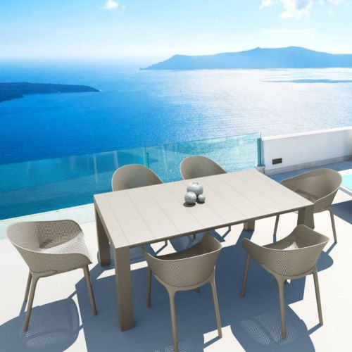 Sky Extendable Dining Set 7 Piece Taupe ISP1022S-DVR