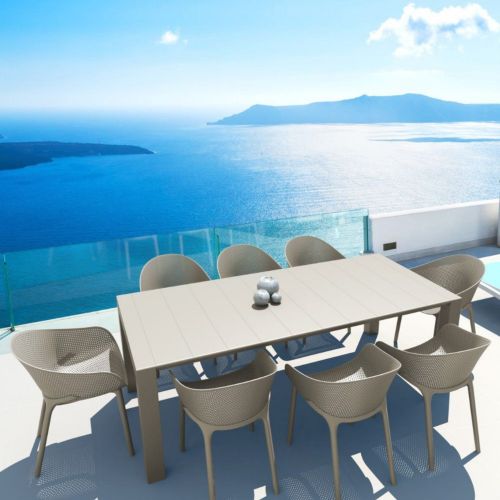 Sky Extendable Dining Set 9 Piece Taupe ISP1023S-DVR