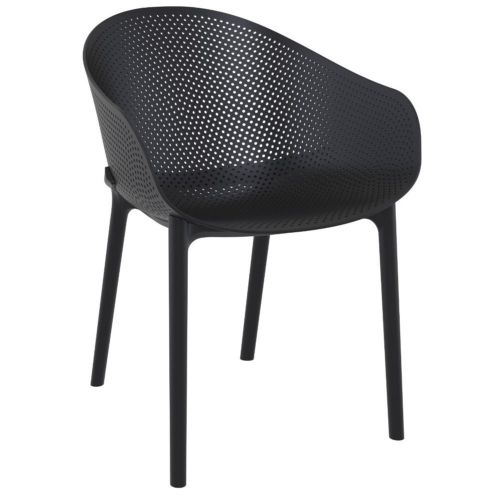 Sky Outdoor Indoor Dining Chair Black ISP102-BLA