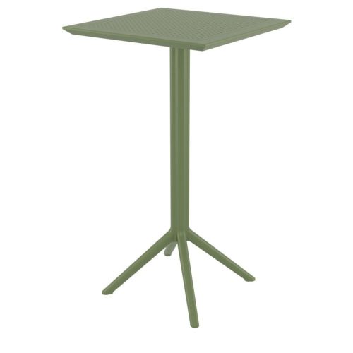 Sky Outdoor Square Folding Bar Table 24 inch Olive Green ISP116-OLG