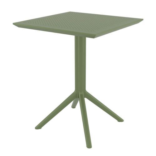Sky Outdoor Square Folding Table 24 inch Olive Green ISP114-OLG