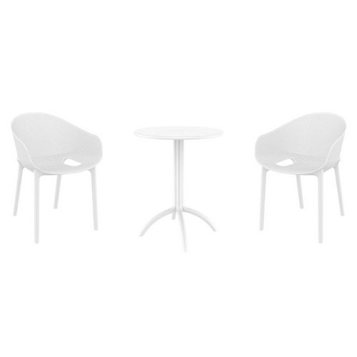 Sky Pro Bistro Set with Octopus 24" Round Table White S151160-WHI