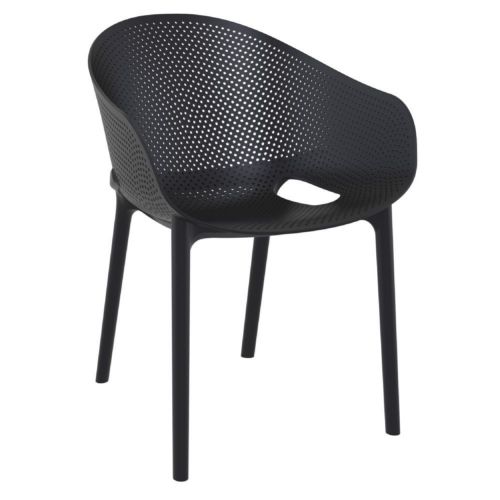 Sky Pro Stacking Outdoor Dining Chair Black ISP151-BLA