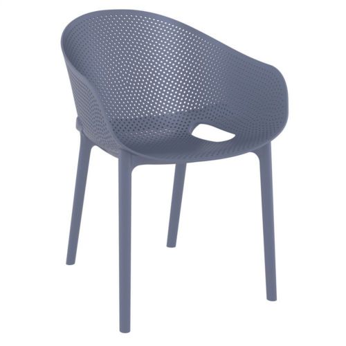 Sky Pro Stacking Outdoor Dining Chair Dark Gray ISP151-DGR