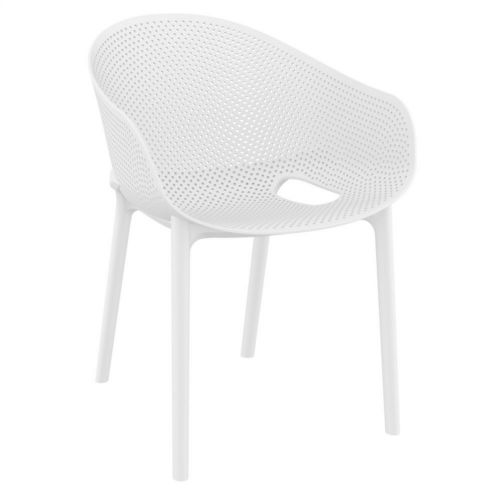 Sky Pro Stacking Outdoor Dining Chair White ISP151-WHI
