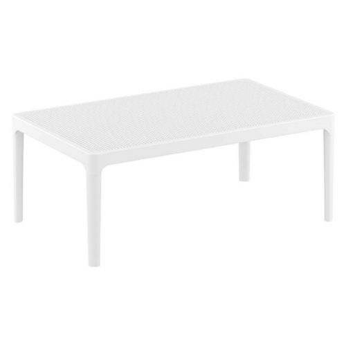Sky Rectangle Resin Outdoor Coffee Table White ISP104-WHI