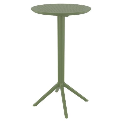 Sky Round Folding Bar Table 24 inch Olive Green ISP122-OLG