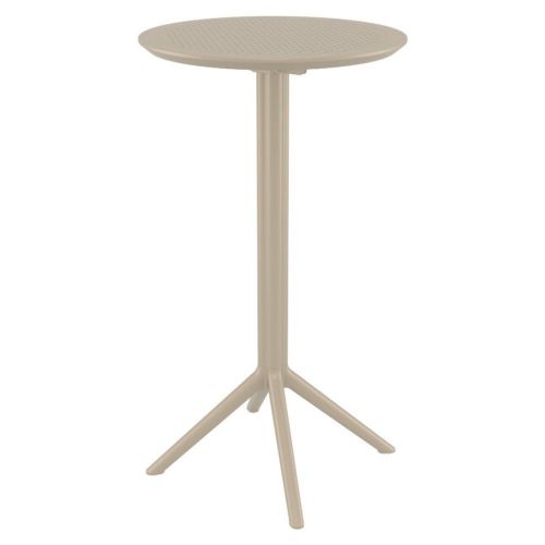 Sky Round Folding Bar Table 24 inch Taupe ISP122-DVR