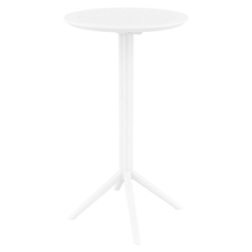 Sky Round Folding Bar Table 24 inch White ISP122-WHI