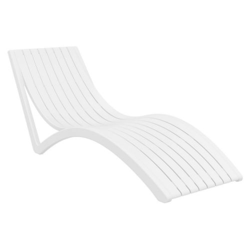 Slim Pool Chaise Sun Lounger White ISP087-WHI