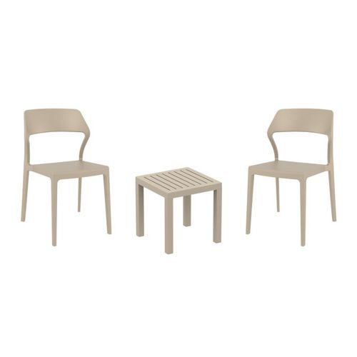 Snow Conversation Set with Ocean Side Table Taupe S092066-DVR