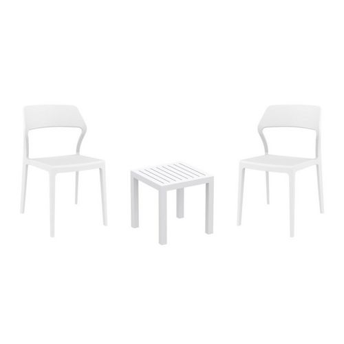 Snow Conversation Set with Ocean Side Table White S092066-WHI