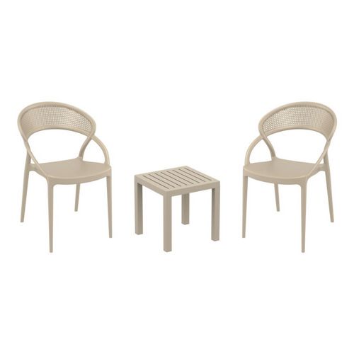 Sunset Conversation Set with Ocean Side Table Taupe S088066-DVR