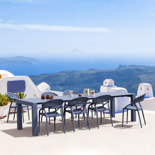 Sunset Extendable Dining Set 9 Piece Dark Gray ISP0883S-DGR