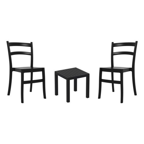 Tiffany Conversation Set with Ocean Side Table Black S018066-BLA