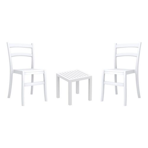 Tiffany Conversation Set with Ocean Side Table White S018066-WHI