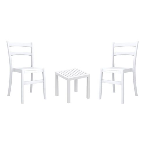 Tiffany Conversation Set with Ocean Side Table White S018066-WHI