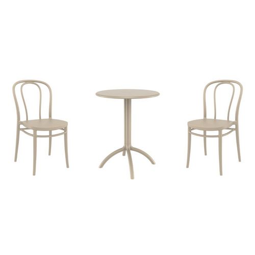 Victor Bistro Set with Octopus 24" Round Table Taupe S252160-DVR