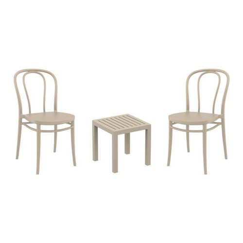 Victor Conversation Set with Ocean Side Table Taupe S252066-DVR