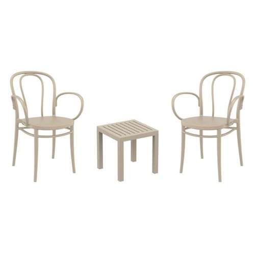 Victor XL Conversation Set with Ocean Side Table Taupe S253066-DVR
