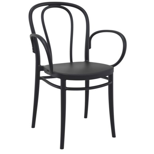 Victor XL Resin Outdoor Arm Chair Black ISP253-BLA