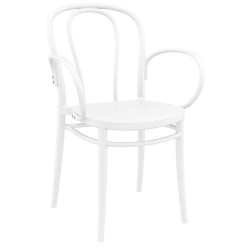 Victor XL Resin Outdoor Arm Chair White ISP253-WHI