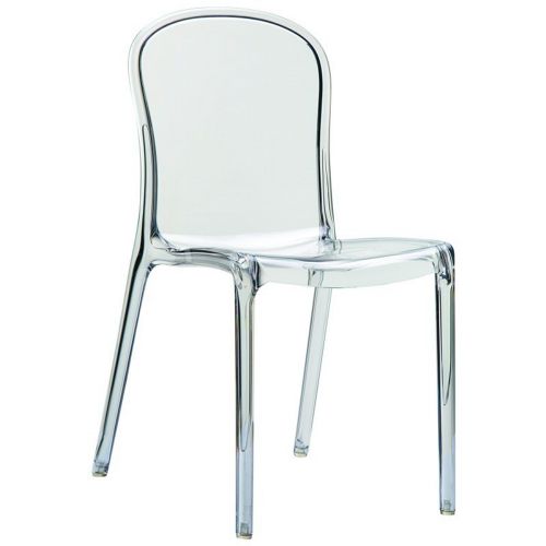 Victoria Clear Plastic Outdoor Bistro Chair ISP033-TCL